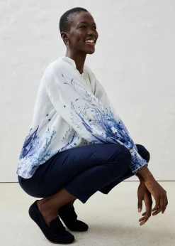 bonprix bonprix Blusa de seda azul pálido-azul marino Discount