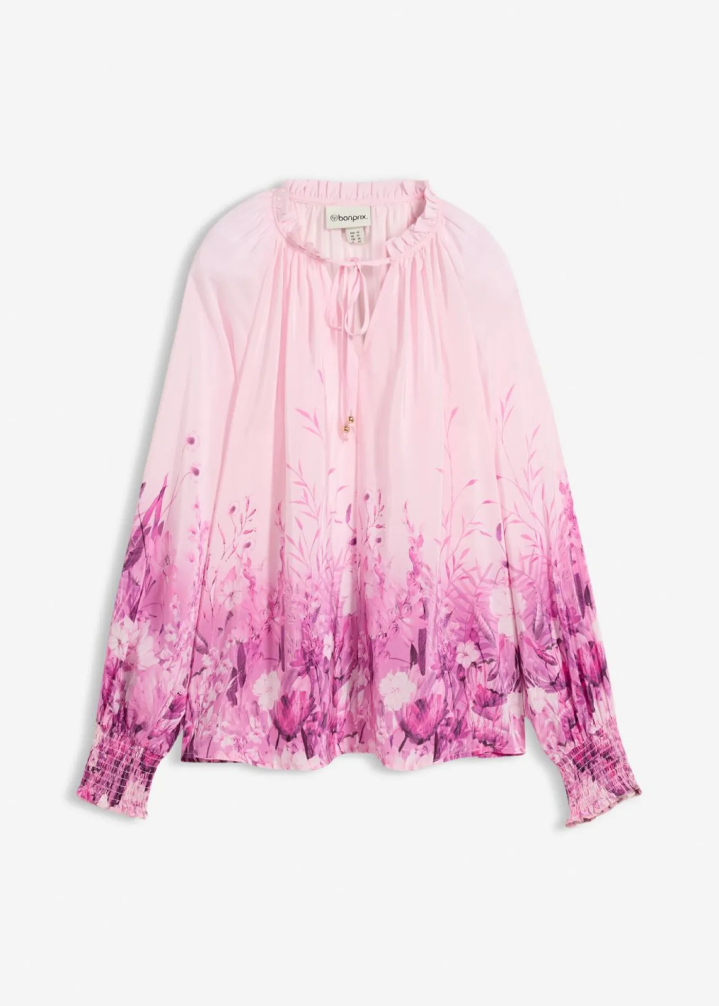 bonprix bonprix Blusa de seda Rosa/orquídea claro de flores
