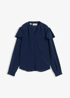 bonprix bonprix Blusa de seda Azul marino Discount