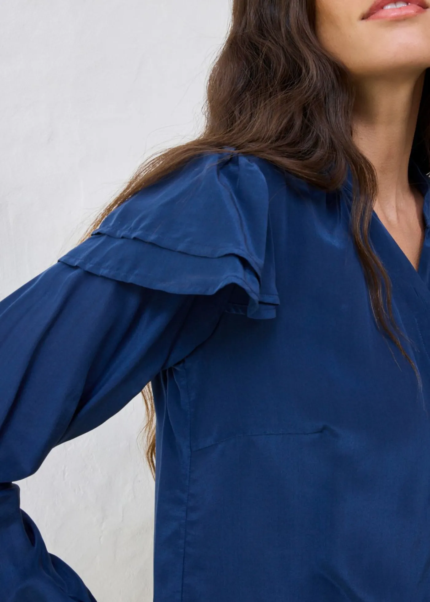 bonprix bonprix Blusa de seda Azul marino Discount