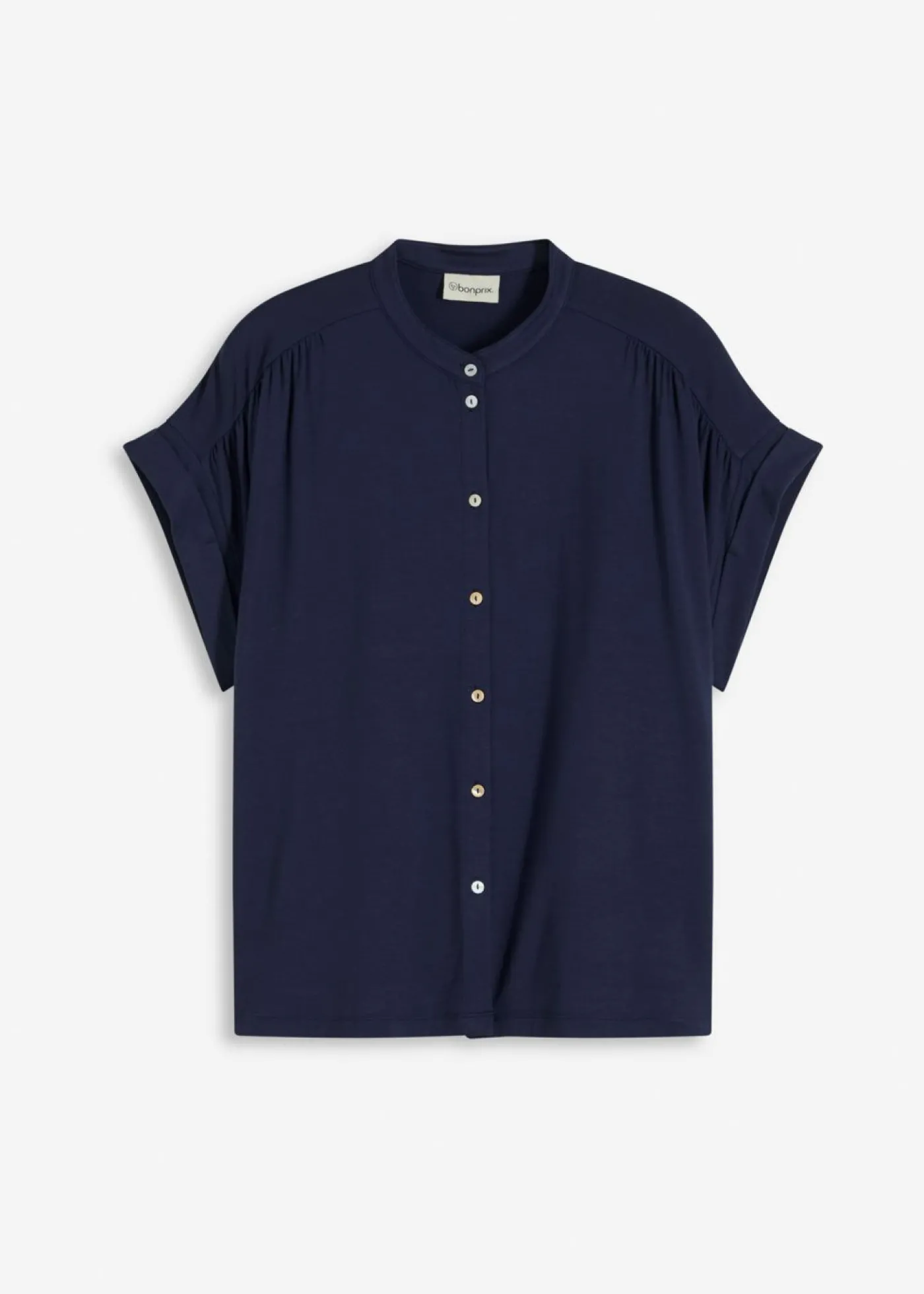 bonprix bonprix Blusa de suave mezcla de viscosa Azul marino Discount