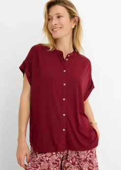 bonprix bonprix Blusa de suave mezcla de viscosa Rojo rubí Outlet