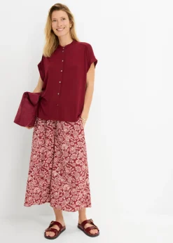 bonprix bonprix Blusa de suave mezcla de viscosa Rojo rubí Outlet
