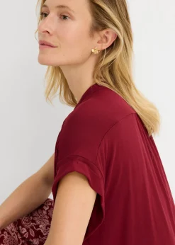 bonprix bonprix Blusa de suave mezcla de viscosa Rojo rubí Outlet