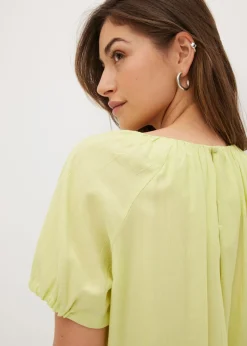 bonprix bonprix Blusa de tejido arrugado estructurado Verde menta Outlet