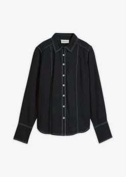 bonprix bonprix Blusa de viscosa Negro-blanco lana