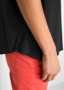 bonprix bonprix Blusa de viscosa con manga corta Negro