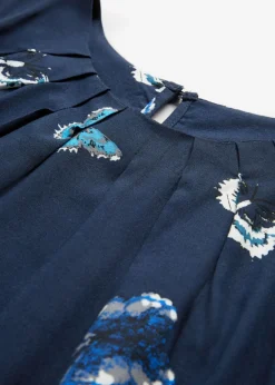 bonprix bonprix Blusa de viscosa fluida Azul marino estampado Outlet