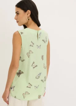 bonprix bonprix Blusa de viscosa fluida Salvia suave estampado New