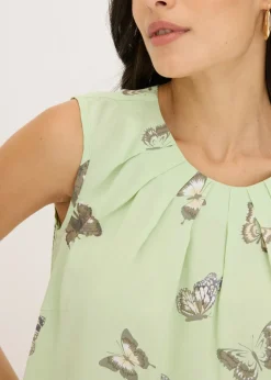 bonprix bonprix Blusa de viscosa fluida Salvia suave estampado New