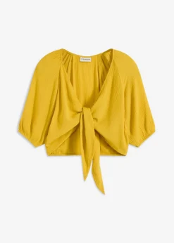 bonprix bonprix Blusa de viscosa fluida curry limón Online