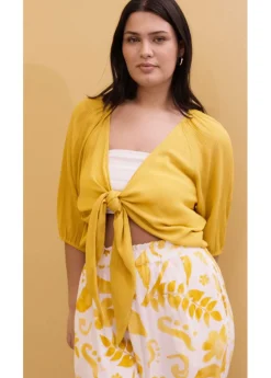 bonprix bonprix Blusa de viscosa fluida curry limón Online