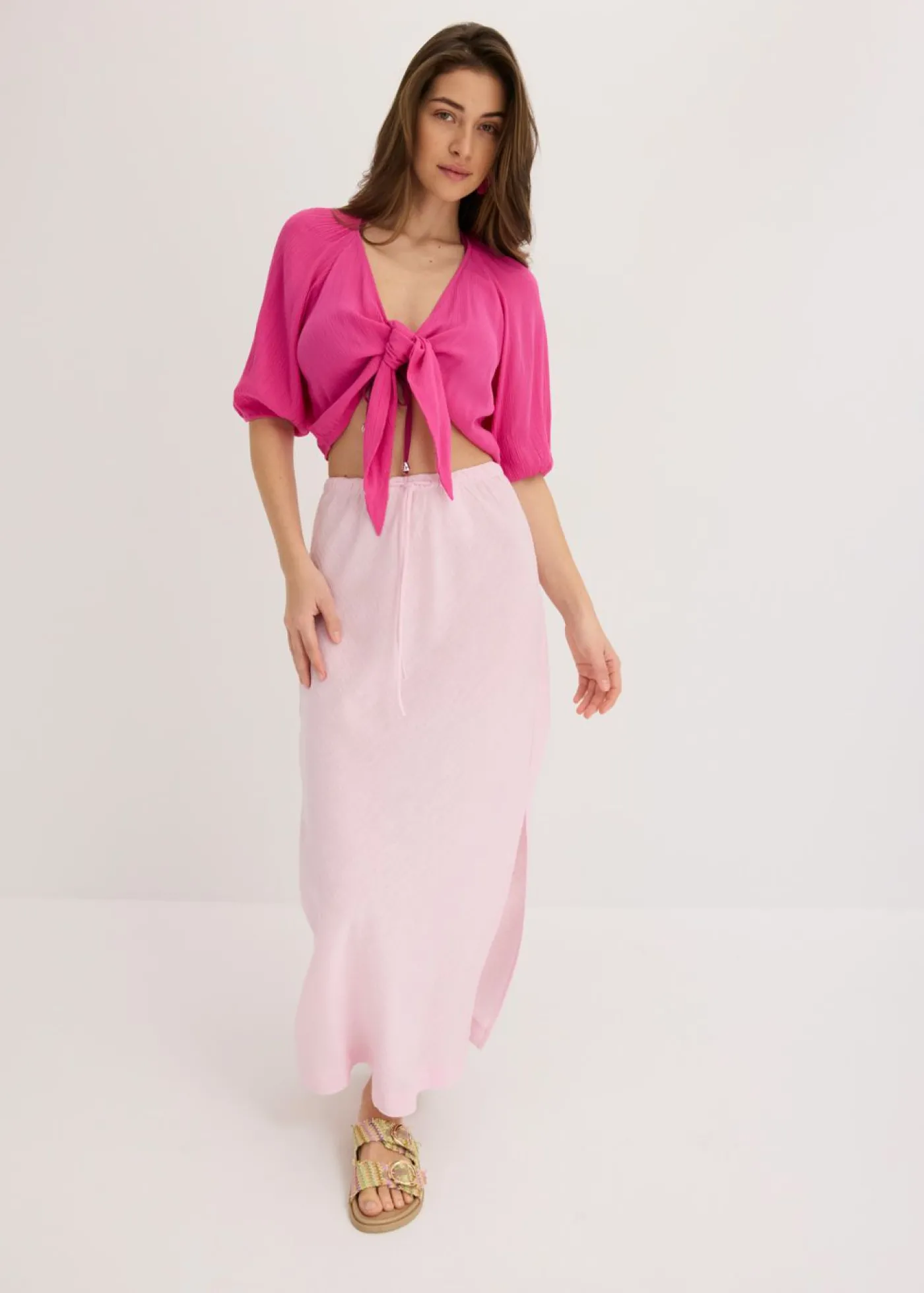 bonprix bonprix Blusa de viscosa fluida fucsia Hot