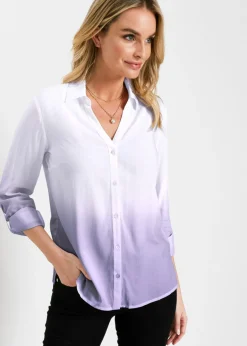 bonprix bonprix Blusa de viscosa fluida Blanco Sale