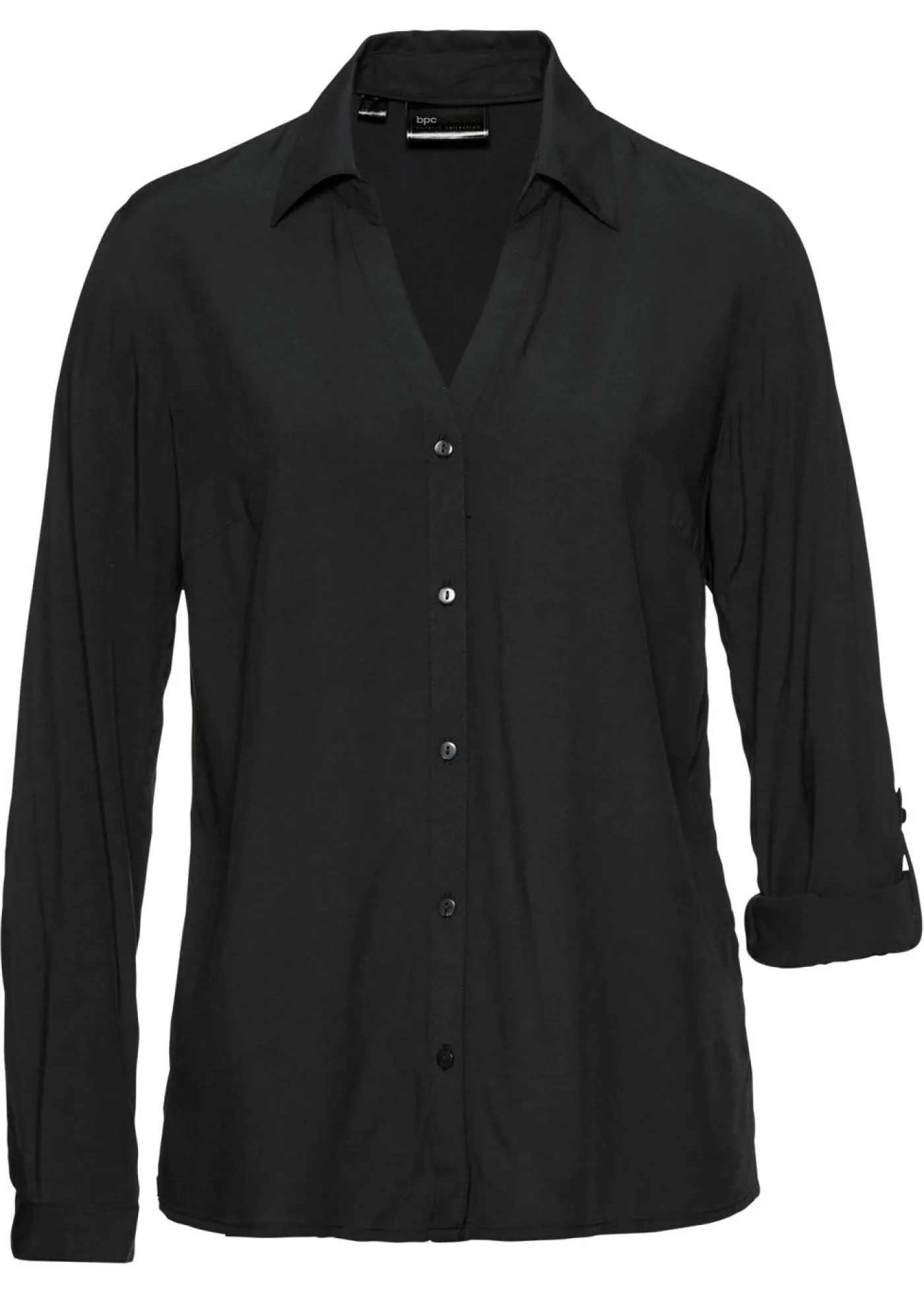 bonprix bonprix Blusa de viscosa fluida Negro Outlet