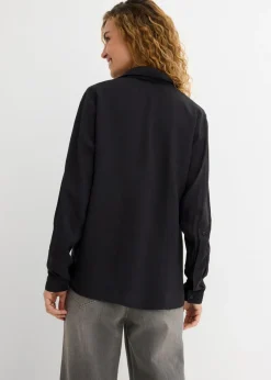 bonprix bonprix Blusa de viscosa fluida Negro Outlet