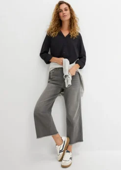 bonprix bonprix Blusa de viscosa fluida Negro Outlet