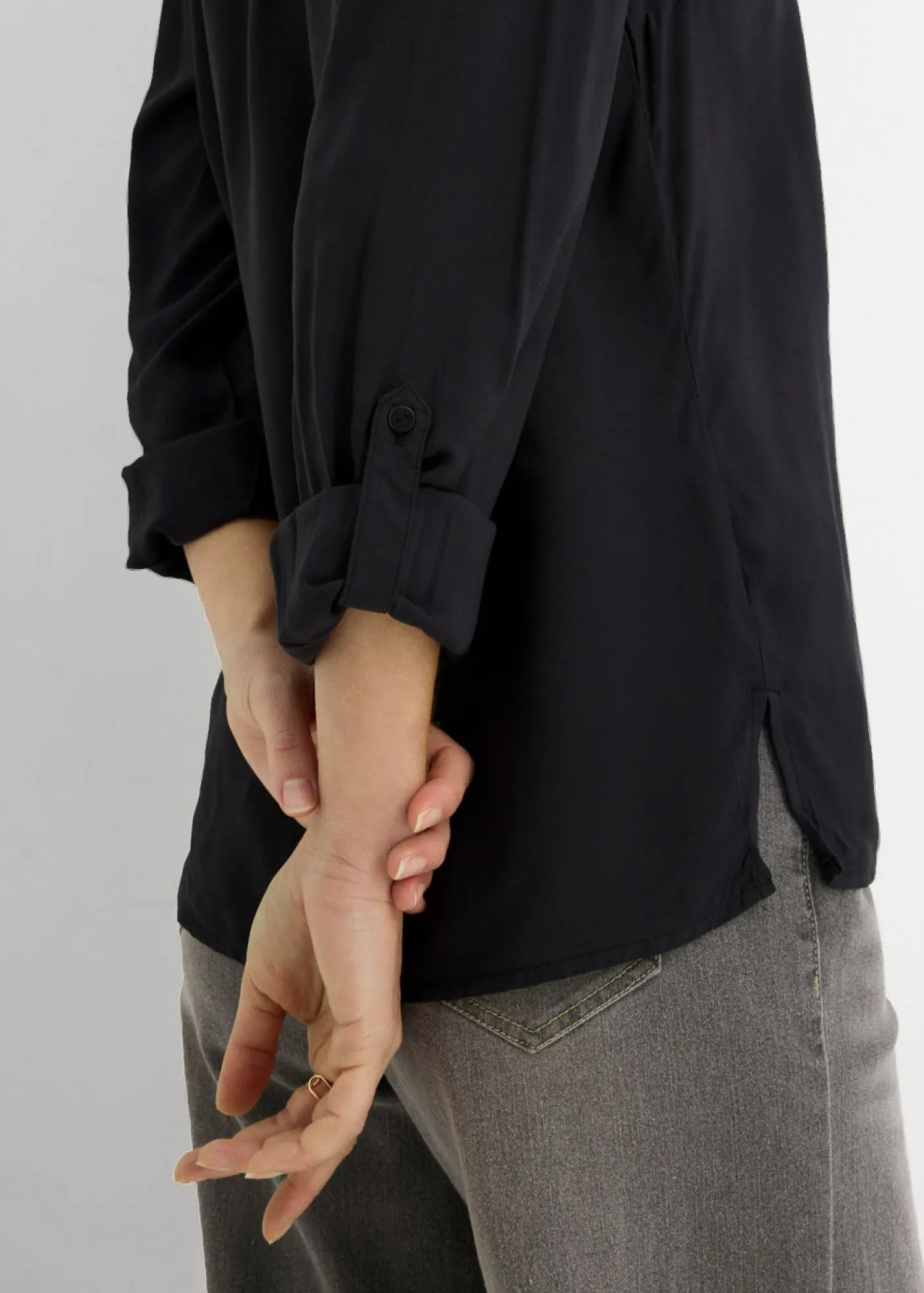 bonprix bonprix Blusa de viscosa fluida Negro Outlet
