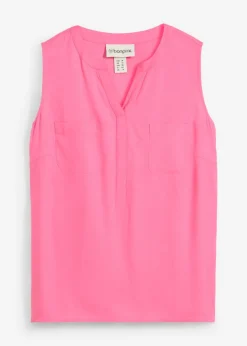 bonprix bonprix Blusa de viscosa fluida Rosa Discount