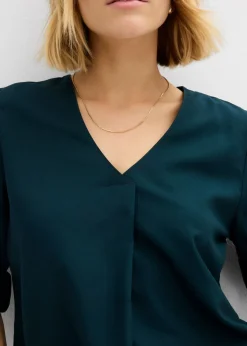 bonprix bonprix Blusa de viscosa fluida Verde intenso Sale