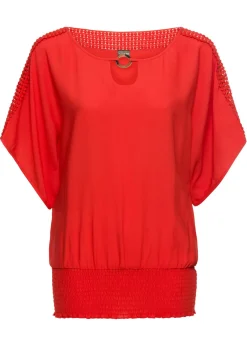 bonprix bonprix Blusa de viscosa pura fresa Outlet