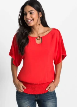 bonprix bonprix Blusa de viscosa pura fresa Outlet