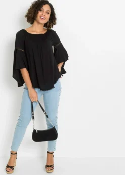 bonprix bonprix Blusa de viscosa pura Negro New