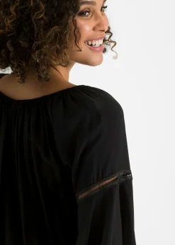 bonprix bonprix Blusa de viscosa pura Negro New