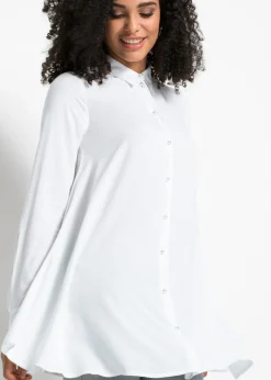 bonprix bonprix Blusa de viscosa pura Blanco Clearance