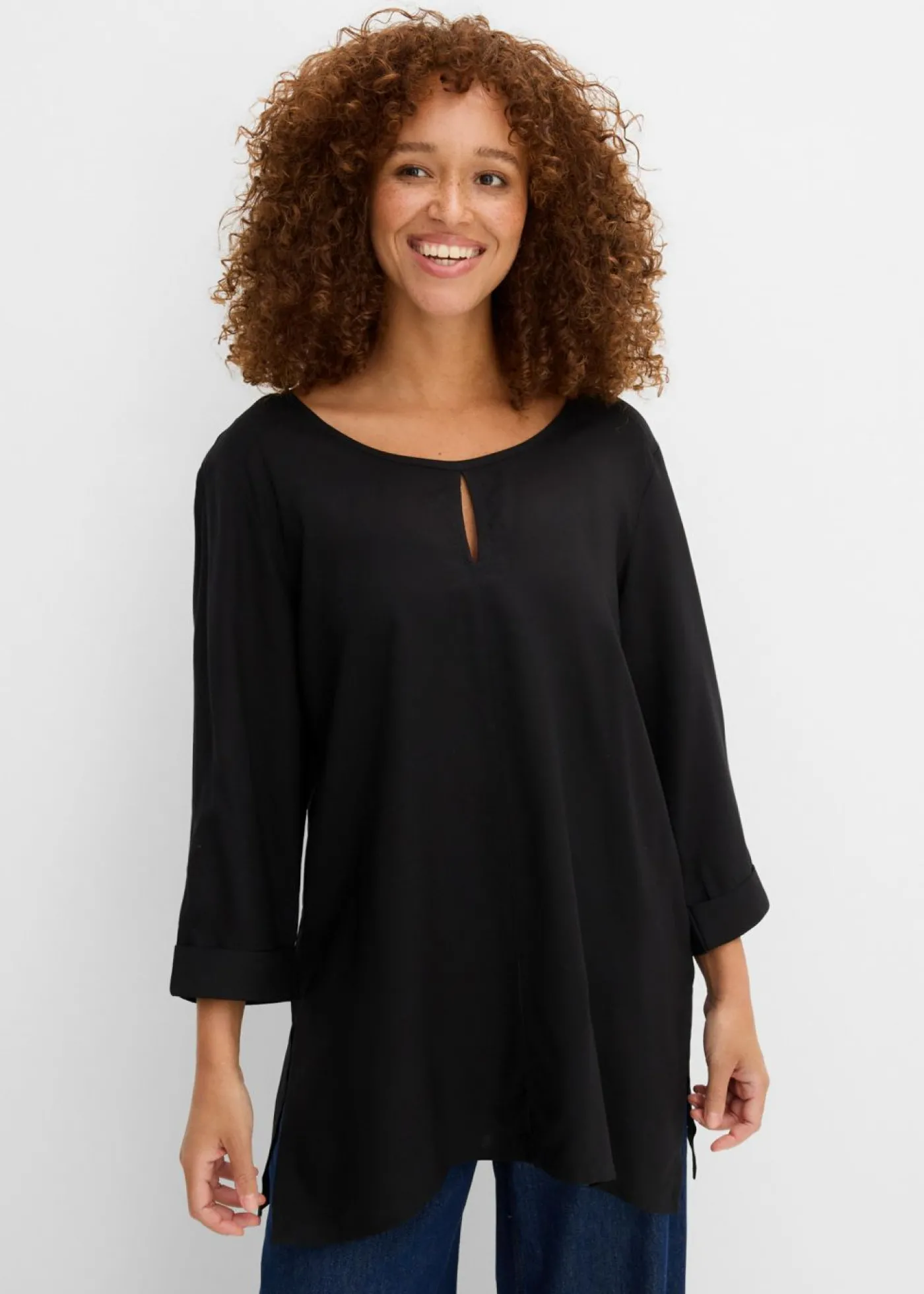 bonprix bonprix Blusa de viscosa pura Negro New