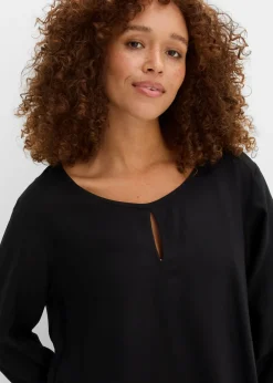 bonprix bonprix Blusa de viscosa pura Negro New