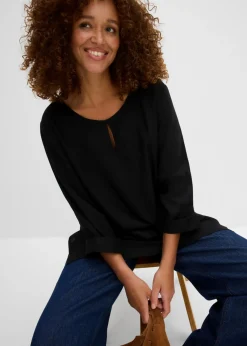 bonprix bonprix Blusa de viscosa pura Negro New