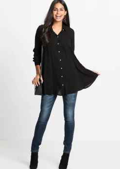 bonprix bonprix Blusa de viscosa pura Negro New