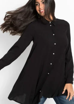 bonprix bonprix Blusa de viscosa pura Negro New