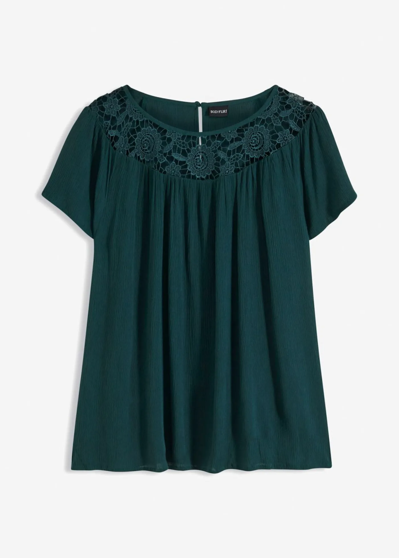 bonprix bonprix Blusa de viscosa pura Verde intenso New