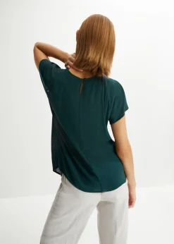 bonprix bonprix Blusa de viscosa pura Verde intenso New