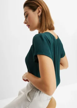 bonprix bonprix Blusa de viscosa pura Verde intenso New