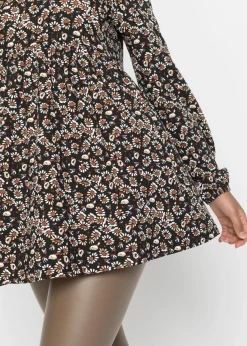 bonprix bonprix Blusa de viscosa sostenible negro/óxido/azul marino/blanco lana de flores Clearance