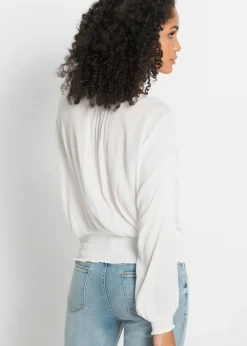 bonprix bonprix Blusa de viscosa suave Blanco lana Discount
