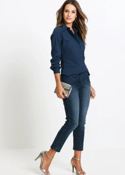 bonprix bonprix Blusa elástica larga Negro Outlet