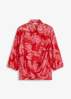 bonprix bonprix Blusa estampada rosa caliente Online