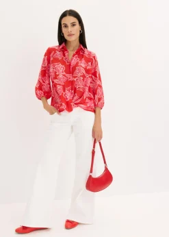bonprix bonprix Blusa estampada rosa caliente Online
