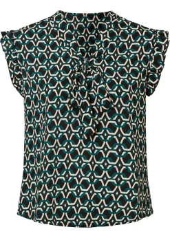 bonprix bonprix Blusa estampada Negro-azul petróleo con estampado gráfico Online