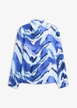 bonprix bonprix Blusa estampada Azul claro/azul zafiro/negro estampado Online