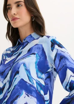 bonprix bonprix Blusa estampada Azul claro/azul zafiro/negro estampado Online