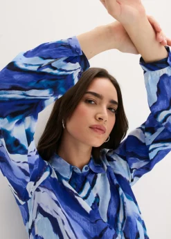 bonprix bonprix Blusa estampada Azul claro/azul zafiro/negro estampado Online