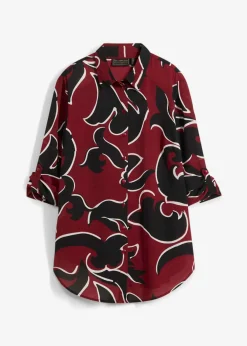 bonprix bonprix Blusa estampada Rojo castaño/negro Sale