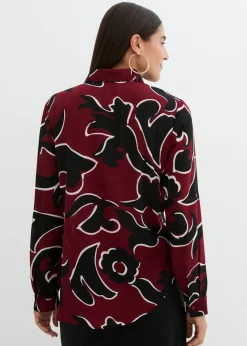 bonprix bonprix Blusa estampada Rojo castaño/negro Sale