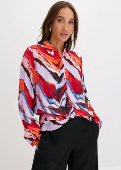 bonprix bonprix Blusa estampada púrpura-negro-rojo New