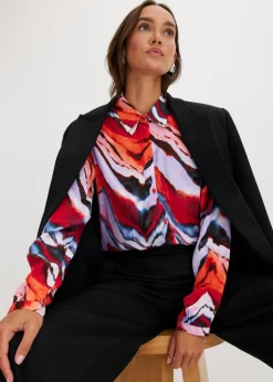 bonprix bonprix Blusa estampada púrpura-negro-rojo New